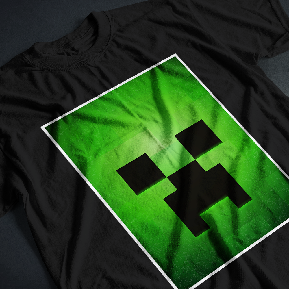 T-SHIRT MINECRAFT FACE CREEPER ILLUSTRATION