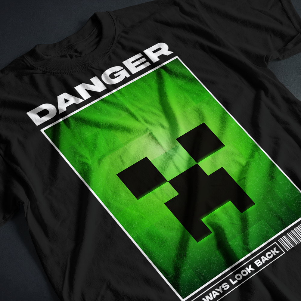 MINECRAFT FACE CREEPER ILLUSTRATION | T-SHIRT UNISEX 100% COMBED COTTON