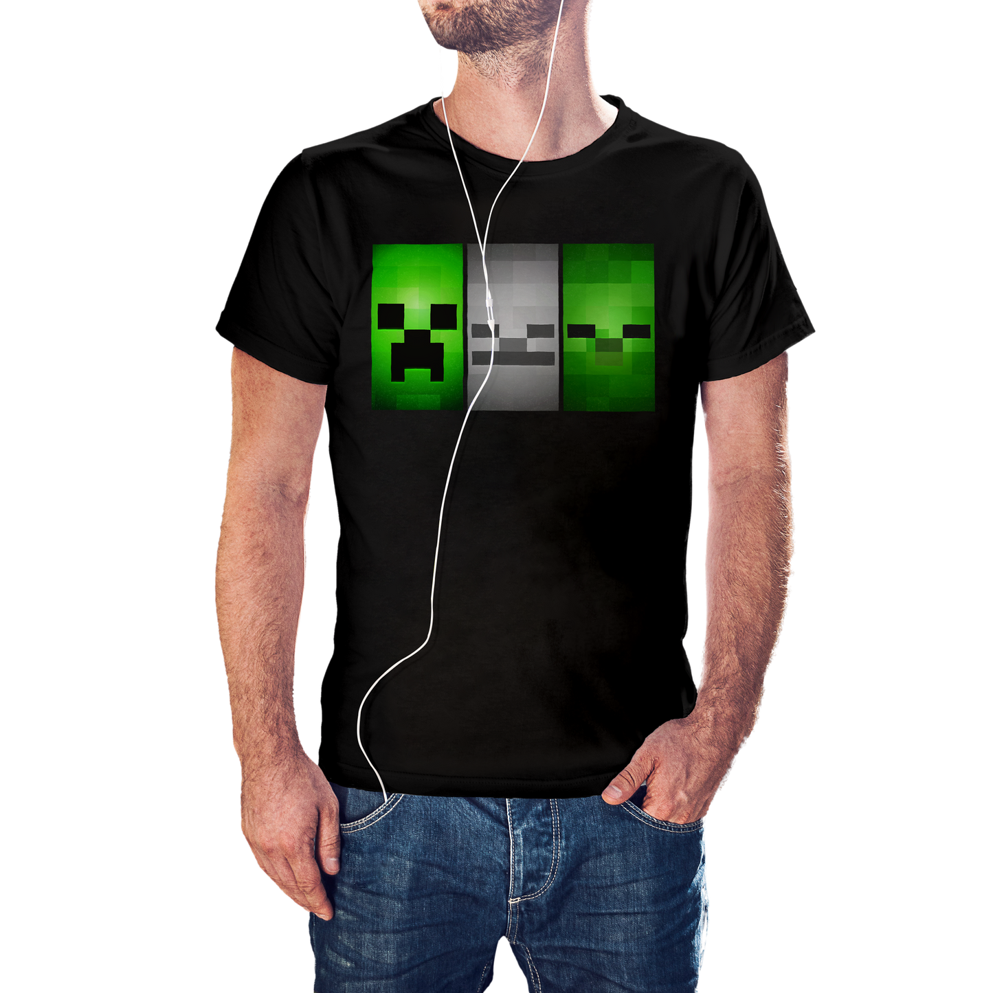 T-SHIRT MINECRAFT FACE MOBS (CREEPER, SKELETON, ZOMBIE) ILLUSTRATION
