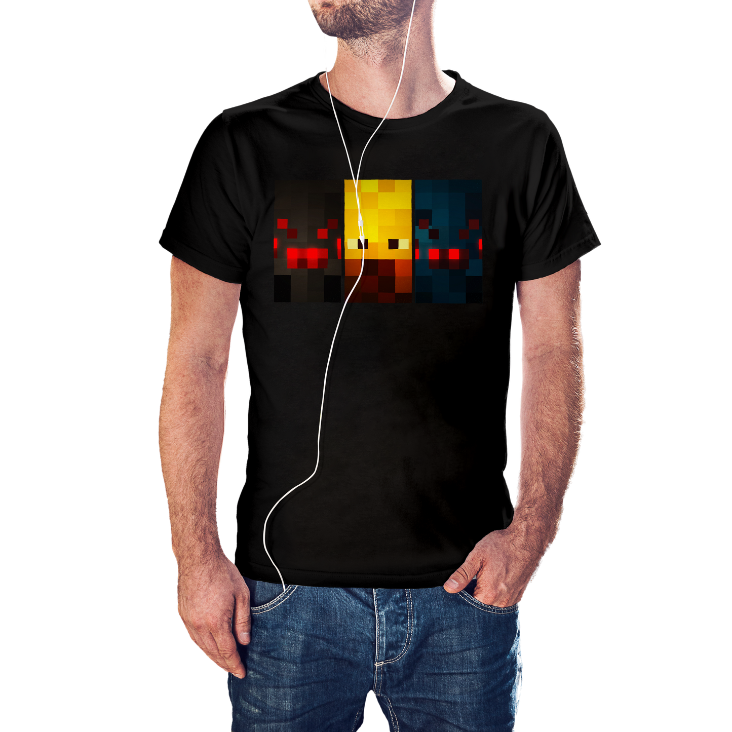 T-SHIRT MINECRAFT FACE MOBS (SPIDER, BLAZE, SPIDER CAVE) ILLUSTRATION