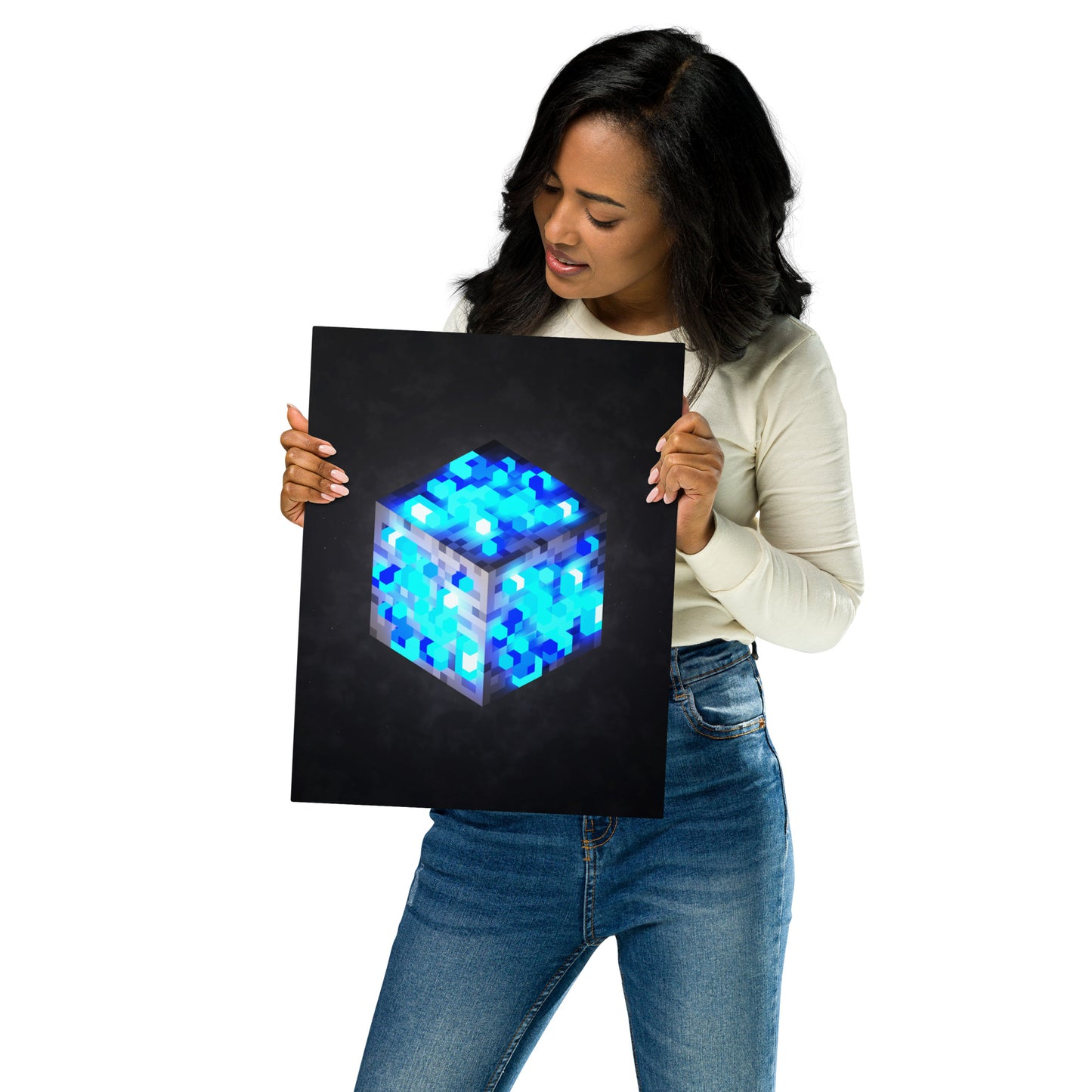 Artknight | Artkight | Elevate your decor with the 'Minecraft Cube Lapis Lazuli Voxel Art' poster. This stunning design captures the essence of Minecraft's iconic diamond cube in vibrant voxel art style, perfect for fans of the beloved game. Ideal for bedrooms, game rooms, or creative spaces, this poster brings a touch of adventure and creativity to any wall while celebrating the limitless possibilities of the Minecraft universe.