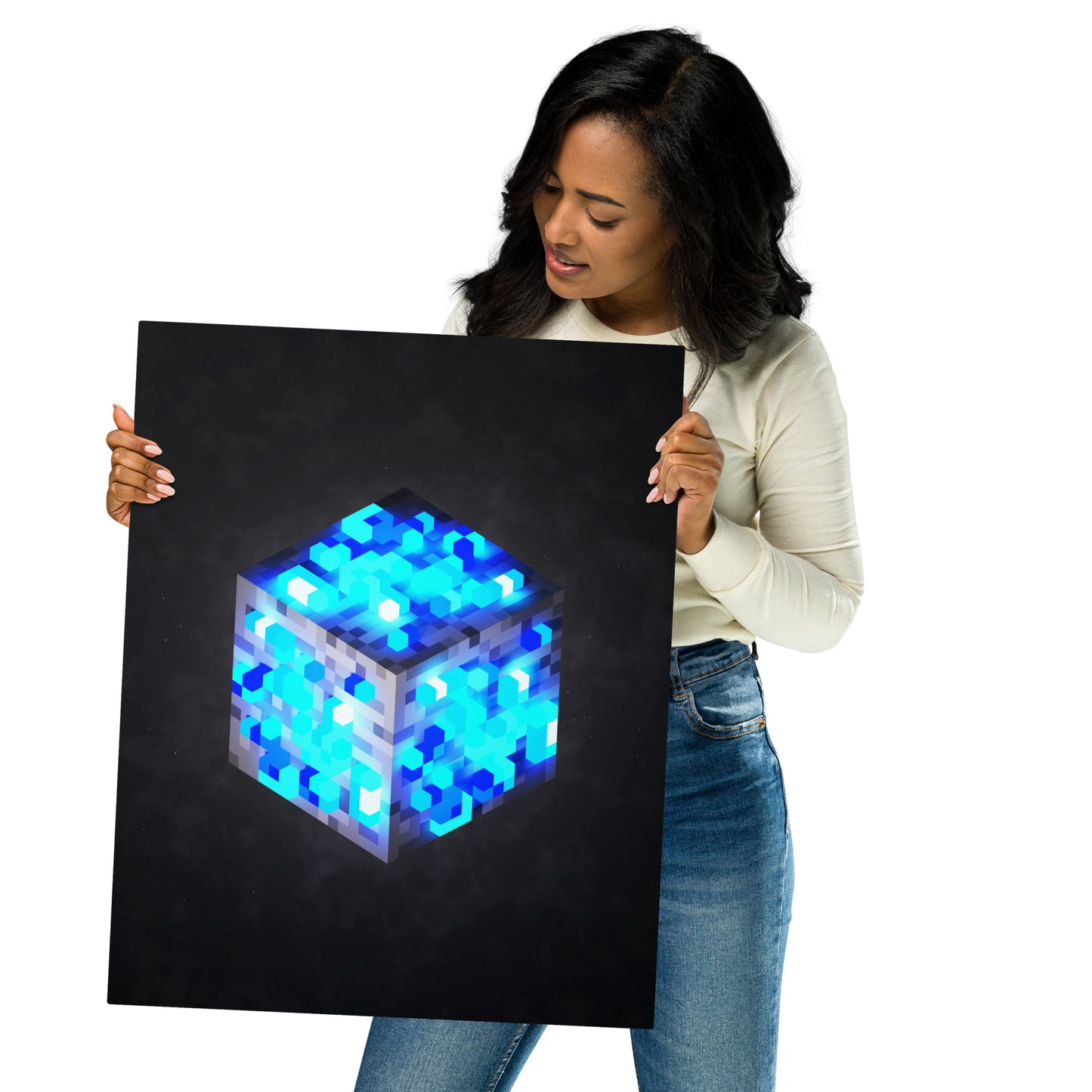 Artknight | Artkight | Elevate your decor with the 'Minecraft Cube Lapis Lazuli Voxel Art' poster. This stunning design captures the essence of Minecraft's iconic diamond cube in vibrant voxel art style, perfect for fans of the beloved game. Ideal for bedrooms, game rooms, or creative spaces, this poster brings a touch of adventure and creativity to any wall while celebrating the limitless possibilities of the Minecraft universe.