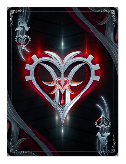 POSTER POKER CARDS ACE HEARTS BLACK