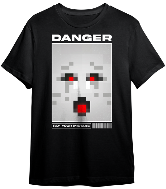 MINECRAFT FACE GHAST ANGRY ILLUSTRATION | T-SHIRT UNISEX GARMENT-DYED HEAVYWEIGHT