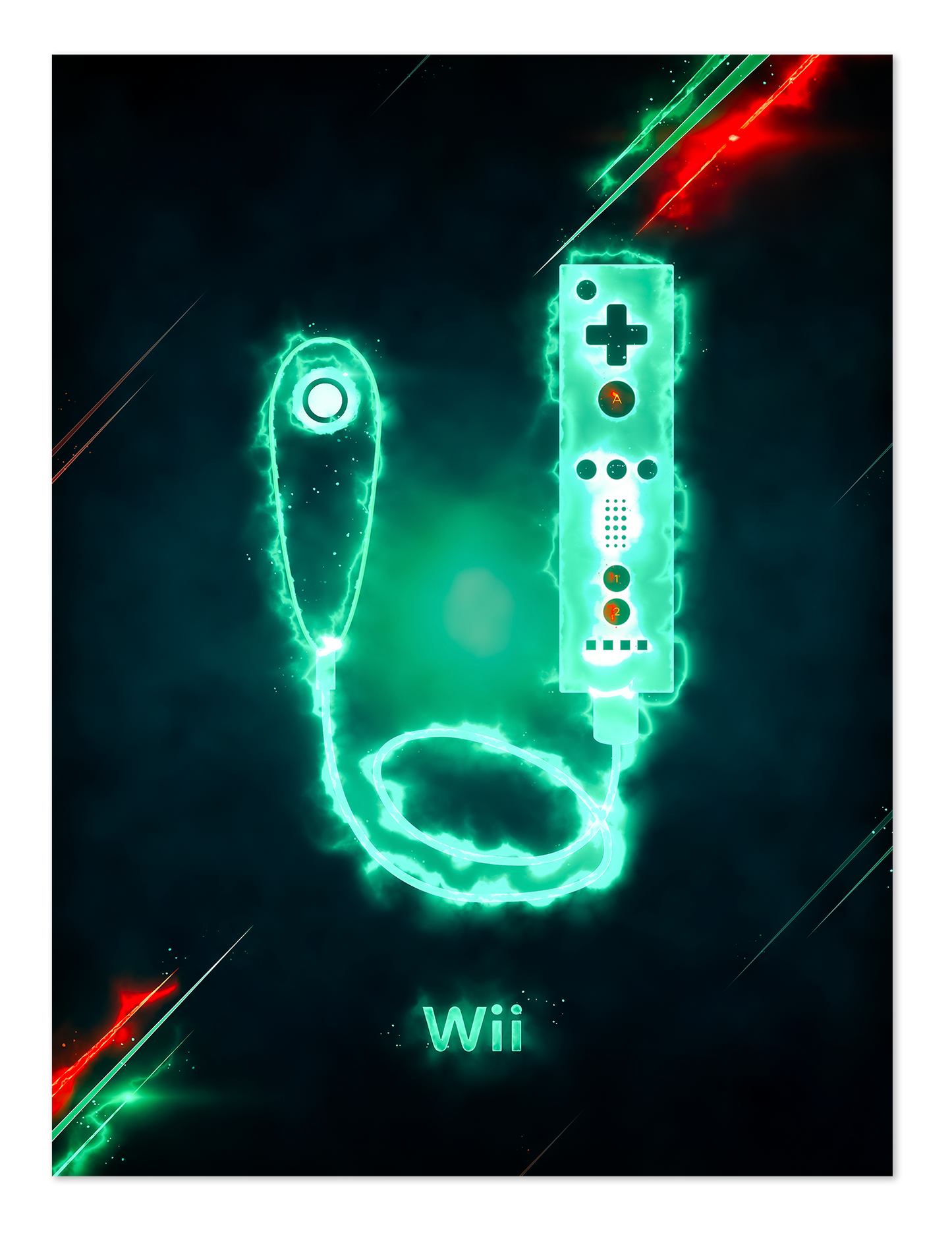 POSTER CONTROL WII REMOTE & NUNCHUK GAME ENERGY