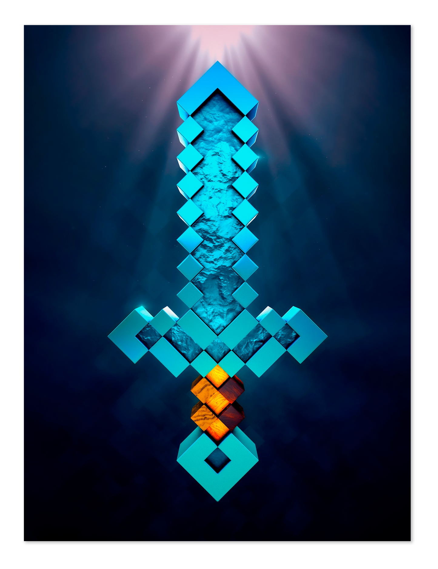 POSTER SWORD DIAMOND MINECRAFT