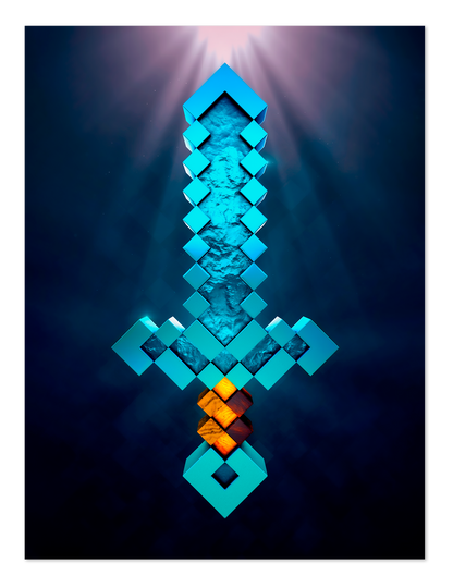 POSTER SWORD DIAMOND MINECRAFT