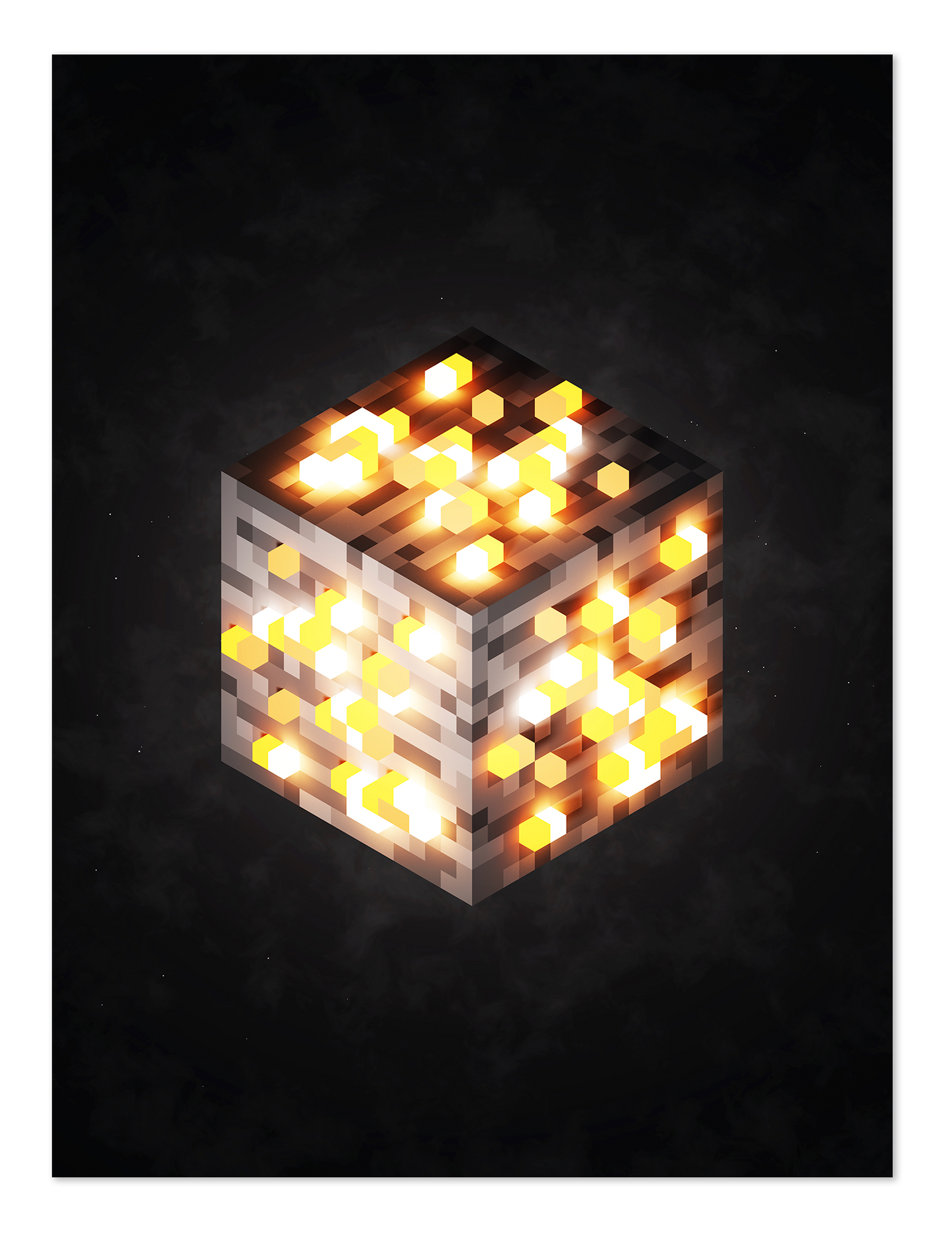 POSTER MINECRAFT CUBE IRON VOXEL ART