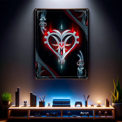 POSTER POKER CARDS ACE HEARTS BLACK