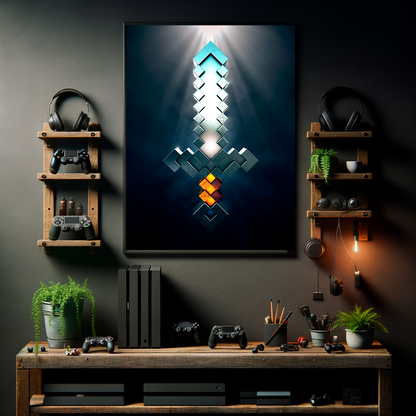 POSTER SWORD IRON MINECRAFT