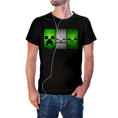 T-SHIRT MINECRAFT FACE MOBS (CREEPER, SKELETON, ZOMBIE) ILLUSTRATION