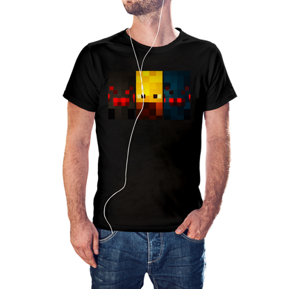 T-SHIRT MINECRAFT FACE MOBS (SPIDER, BLAZE, SPIDER CAVE) ILLUSTRATION