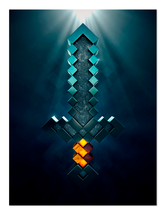 POSTER SWORD STONE MINECRAFT