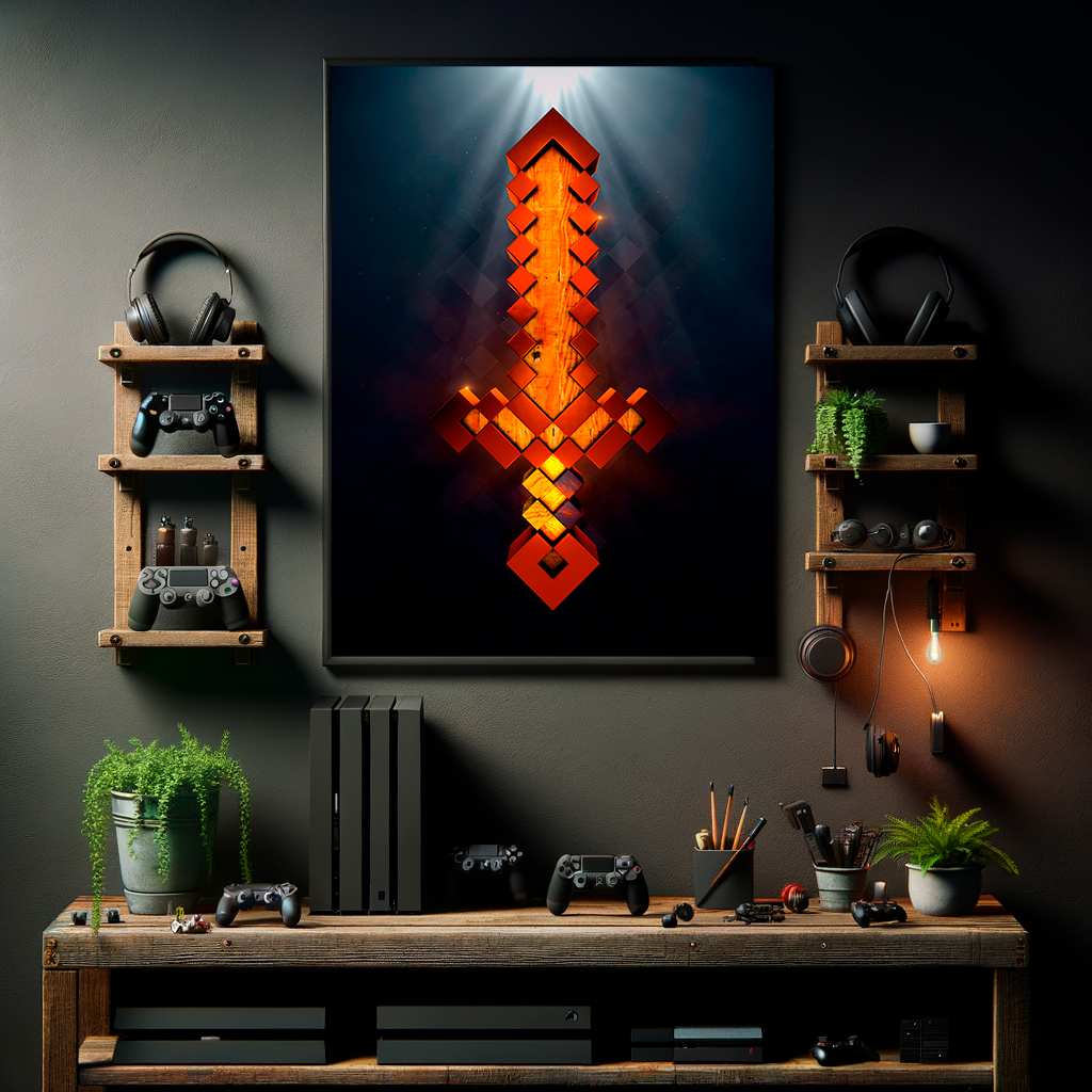 POSTER SWORD WOOD MINECRAFT