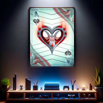 POSTER POKER CARDS ACE HEARTS WHITE