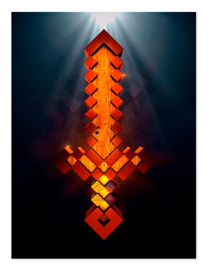 POSTER SWORD WOOD MINECRAFT