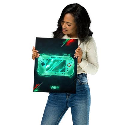 Artknight | Transform your gaming area with the 'Console Nintendo Wii U Game' poster. This dynamic design features the sleek Wii U console, showcasing its unique features and innovative gameplay. Ideal for gamers and collectors alike, this poster adds a stylish touch to your decor while celebrating the creativity and fun that the Nintendo Wii U brought to the gaming world.