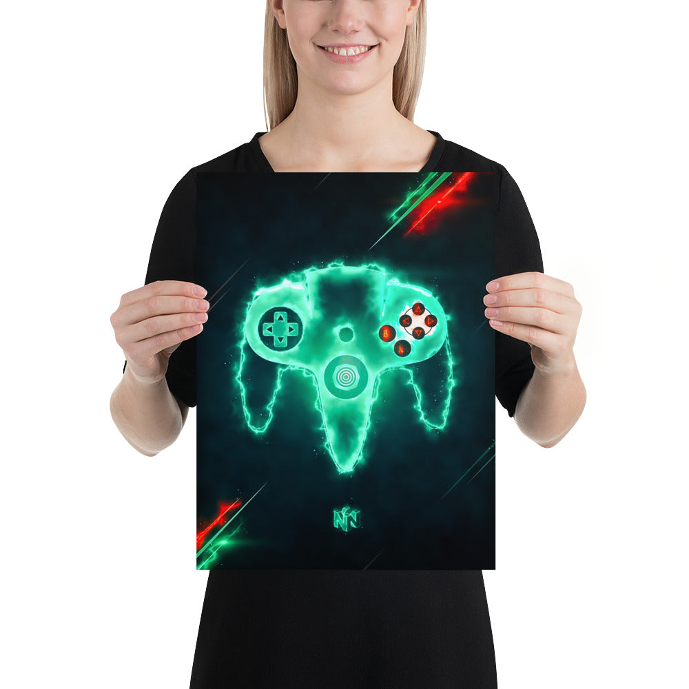 Artknight | Pay homage to the golden age of video games with our Control N64 Gamer Poster. This poster captures the essence of the iconic Nintendo 64 and is perfect for retro gaming fans. Ideal for decorating your bedroom, office, or game room, let your love for video games shine in every corner