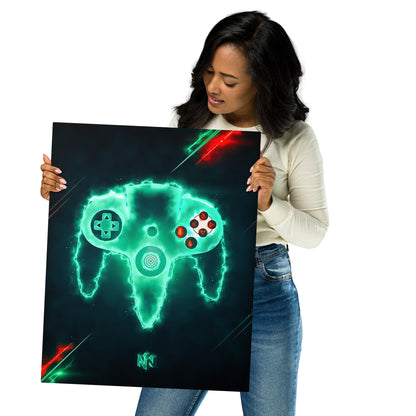 Artknight | Pay homage to the golden age of video games with our Control N64 Gamer Poster. This poster captures the essence of the iconic Nintendo 64 and is perfect for retro gaming fans. Ideal for decorating your bedroom, office, or game room, let your love for video games shine in every corner