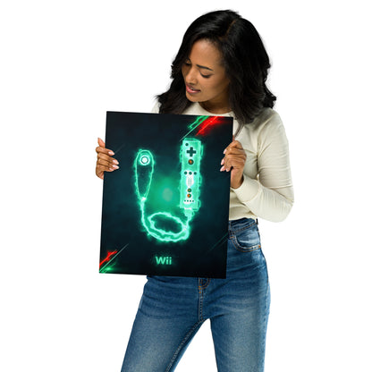 Artknight | Elevate your gaming space with the 'Control Wii Remote & Nunchuk Game' poster. This striking design highlights the iconic Wii Remote and Nunchuk, capturing the essence of interactive gaming. Perfect for any gaming enthusiast, this poster adds a nostalgic touch to your decor while celebrating the innovative gameplay that defined the Nintendo Wii experience.