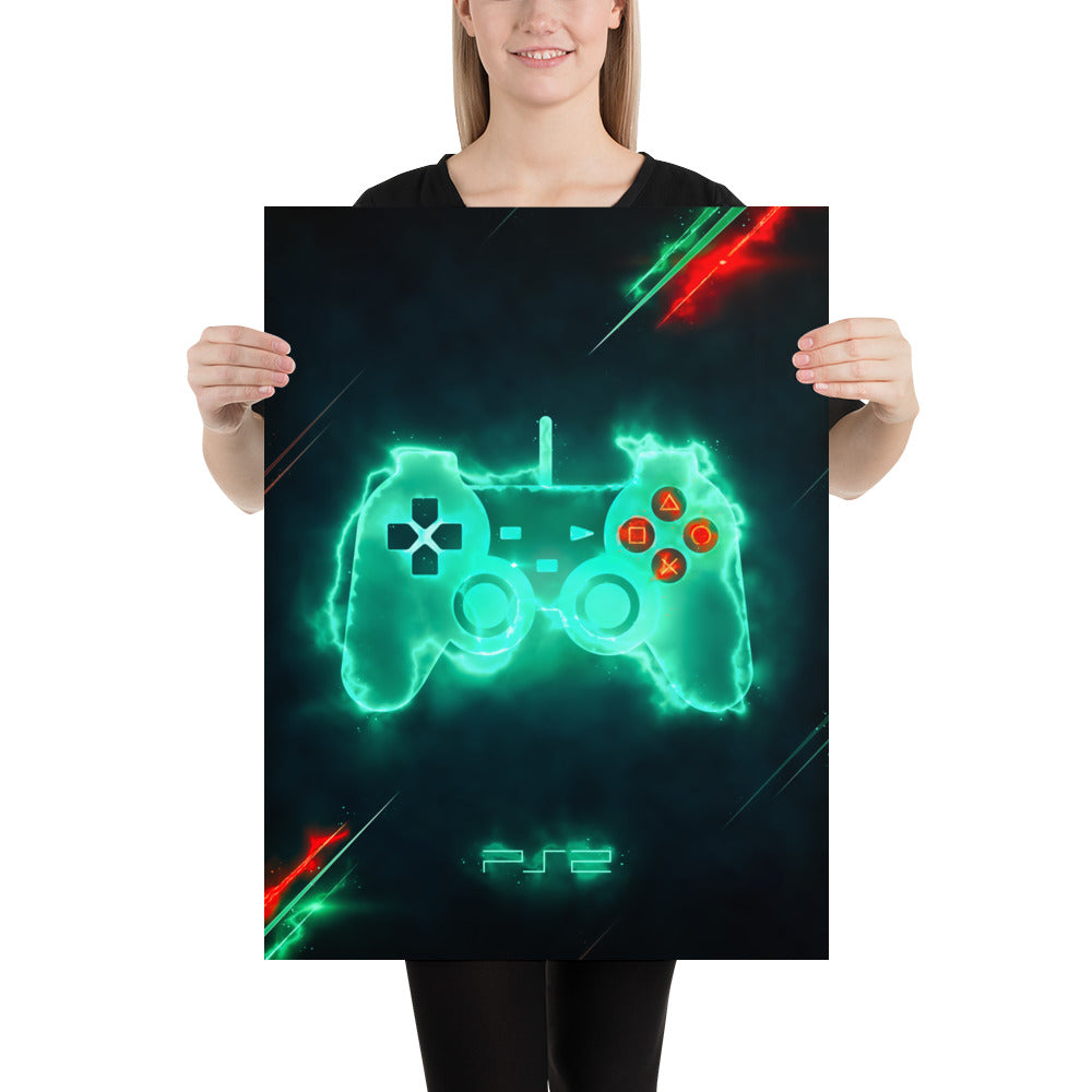 Artknight | Relive the nostalgia of video games with the 'Control PlayStation 2 Gamer Poster'. This vibrant poster is perfect for PS2 fans, adding a retro touch to your room or game room. Celebrate your favorite gaming moments and transform your space into a tribute to one of the most iconic consoles!
