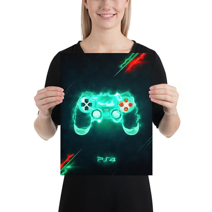 Artknight | Enhance your gaming decor with the 'Control PlayStation 4 Game' poster. This striking design features the iconic PS4 controller, making it an essential addition for any PlayStation fan. Perfect for personalizing your room or game area, celebrate your passion for gaming and showcase your favorite console in style!