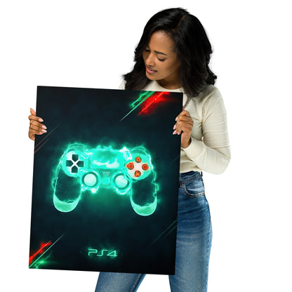 Artknight | Enhance your gaming decor with the 'Control PlayStation 4 Game' poster. This striking design features the iconic PS4 controller, making it an essential addition for any PlayStation fan. Perfect for personalizing your room or game area, celebrate your passion for gaming and showcase your favorite console in style!