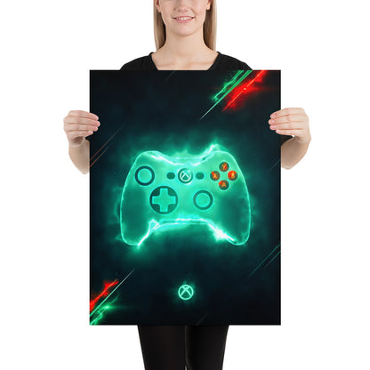 Artknight | "Enhance your gaming environment with the 'Control Xbox 360 Game' poster. This eye-catching design showcases the iconic Xbox 360 controller, celebrating the thrilling experiences and memorable moments of gaming. Perfect for any Xbox enthusiast, this poster adds a bold statement to your decor while honoring the legacy of one of the most popular gaming consoles."