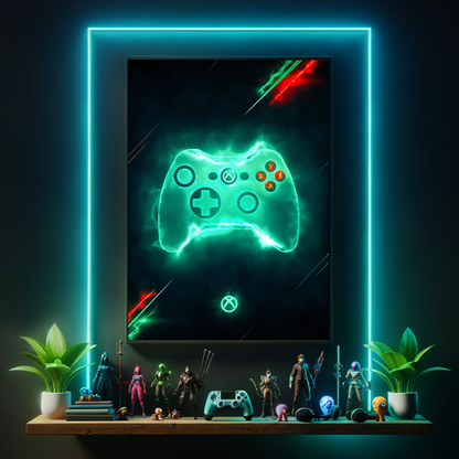 Artknight | "Enhance your gaming environment with the 'Control Xbox 360 Game' poster. This eye-catching design showcases the iconic Xbox 360 controller, celebrating the thrilling experiences and memorable moments of gaming. Perfect for any Xbox enthusiast, this poster adds a bold statement to your decor while honoring the legacy of one of the most popular gaming consoles."