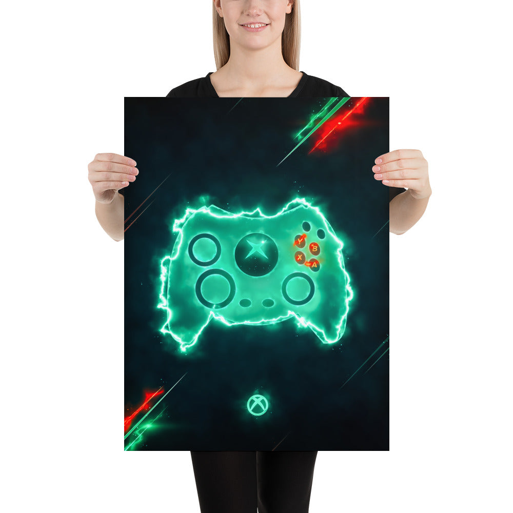 Artknight | Revitalize your gaming space with the 'Xbox Game Control' poster. Featuring the classic Xbox controller, this vibrant design pays homage to the exhilarating world of Xbox gaming. Ideal for gamers and collectors, this poster adds a stylish flair to your decor while celebrating the iconic legacy of Xbox and its unforgettable gaming experiences.