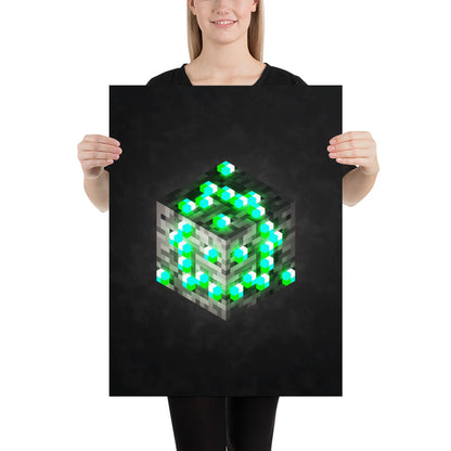 Artknight | Elevate your decor with the 'Minecraft Cube Diamond Voxel Art' poster. This stunning design captures the essence of Minecraft's iconic diamond cube in vibrant voxel art style, perfect for fans of the beloved game. Ideal for bedrooms, game rooms, or creative spaces, this poster brings a touch of adventure and creativity to any wall while celebrating the limitless possibilities of the Minecraft universe.
