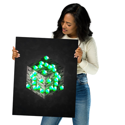 Artknight | Elevate your decor with the 'Minecraft Cube Diamond Voxel Art' poster. This stunning design captures the essence of Minecraft's iconic diamond cube in vibrant voxel art style, perfect for fans of the beloved game. Ideal for bedrooms, game rooms, or creative spaces, this poster brings a touch of adventure and creativity to any wall while celebrating the limitless possibilities of the Minecraft universe.