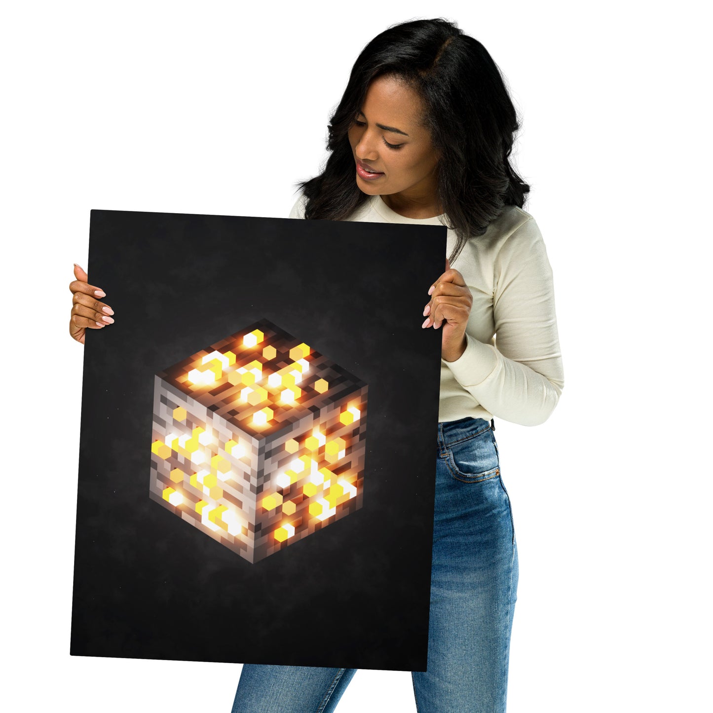 Artknight | Artkight | Elevate your decor with the 'Minecraft Cube Iron Voxel Art' poster. This stunning design captures the essence of Minecraft's iconic diamond cube in vibrant voxel art style, perfect for fans of the beloved game. Ideal for bedrooms, game rooms, or creative spaces, this poster brings a touch of adventure and creativity to any wall while celebrating the limitless possibilities of the Minecraft universe.