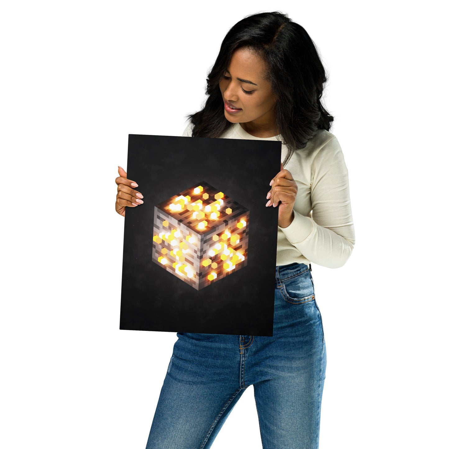 Artknight | Artkight | Elevate your decor with the 'Minecraft Cube Iron Voxel Art' poster. This stunning design captures the essence of Minecraft's iconic diamond cube in vibrant voxel art style, perfect for fans of the beloved game. Ideal for bedrooms, game rooms, or creative spaces, this poster brings a touch of adventure and creativity to any wall while celebrating the limitless possibilities of the Minecraft universe.