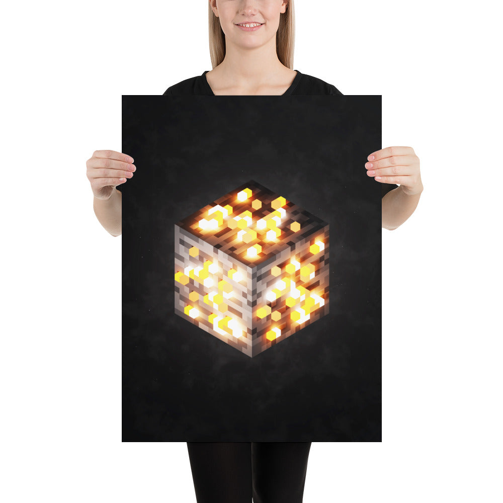 Artknight | Artkight | Elevate your decor with the 'Minecraft Cube Iron Voxel Art' poster. This stunning design captures the essence of Minecraft's iconic diamond cube in vibrant voxel art style, perfect for fans of the beloved game. Ideal for bedrooms, game rooms, or creative spaces, this poster brings a touch of adventure and creativity to any wall while celebrating the limitless possibilities of the Minecraft universe.