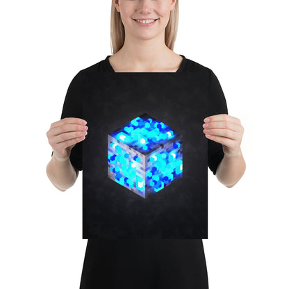 Artknight | Artkight | Elevate your decor with the 'Minecraft Cube Lapis Lazuli Voxel Art' poster. This stunning design captures the essence of Minecraft's iconic diamond cube in vibrant voxel art style, perfect for fans of the beloved game. Ideal for bedrooms, game rooms, or creative spaces, this poster brings a touch of adventure and creativity to any wall while celebrating the limitless possibilities of the Minecraft universe.