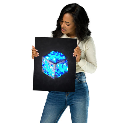 Artknight | Artkight | Elevate your decor with the 'Minecraft Cube Lapis Lazuli Voxel Art' poster. This stunning design captures the essence of Minecraft's iconic diamond cube in vibrant voxel art style, perfect for fans of the beloved game. Ideal for bedrooms, game rooms, or creative spaces, this poster brings a touch of adventure and creativity to any wall while celebrating the limitless possibilities of the Minecraft universe.
