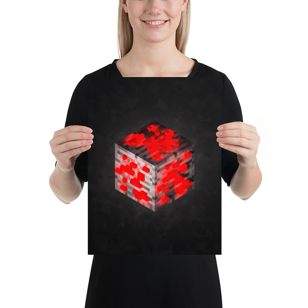 Artknight | Artkight | Elevate your decor with the 'Minecraft Cube Red Stone Voxel Art' poster. This stunning design captures the essence of Minecraft's iconic diamond cube in vibrant voxel art style, perfect for fans of the beloved game. Ideal for bedrooms, game rooms, or creative spaces, this poster brings a touch of adventure and creativity to any wall while celebrating the limitless possibilities of the Minecraft universe.