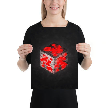 Artknight | Artkight | Elevate your decor with the 'Minecraft Cube Red Stone Voxel Art' poster. This stunning design captures the essence of Minecraft's iconic diamond cube in vibrant voxel art style, perfect for fans of the beloved game. Ideal for bedrooms, game rooms, or creative spaces, this poster brings a touch of adventure and creativity to any wall while celebrating the limitless possibilities of the Minecraft universe.