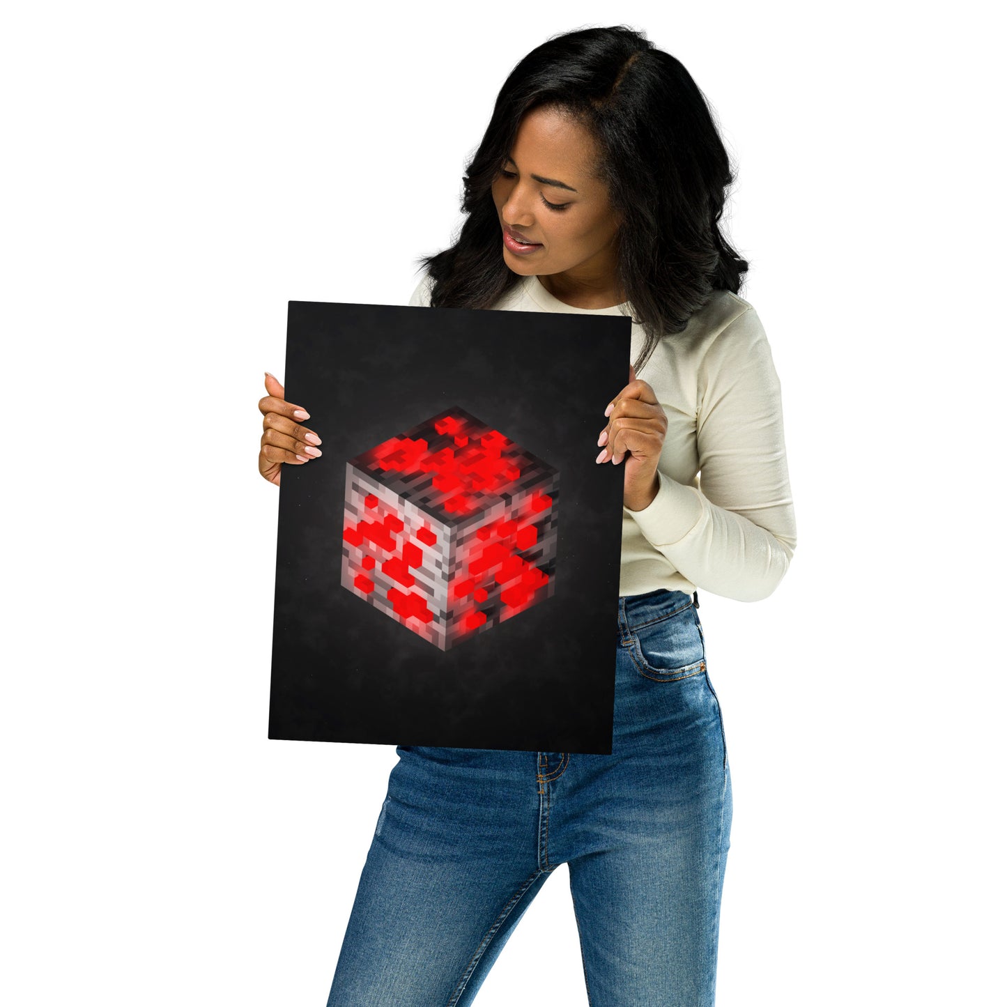 Artknight | Artkight | Elevate your decor with the 'Minecraft Cube Red Stone Voxel Art' poster. This stunning design captures the essence of Minecraft's iconic diamond cube in vibrant voxel art style, perfect for fans of the beloved game. Ideal for bedrooms, game rooms, or creative spaces, this poster brings a touch of adventure and creativity to any wall while celebrating the limitless possibilities of the Minecraft universe.