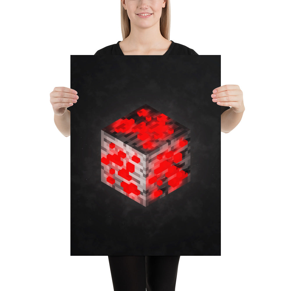 Artknight | Artkight | Elevate your decor with the 'Minecraft Cube Red Stone Voxel Art' poster. This stunning design captures the essence of Minecraft's iconic diamond cube in vibrant voxel art style, perfect for fans of the beloved game. Ideal for bedrooms, game rooms, or creative spaces, this poster brings a touch of adventure and creativity to any wall while celebrating the limitless possibilities of the Minecraft universe.