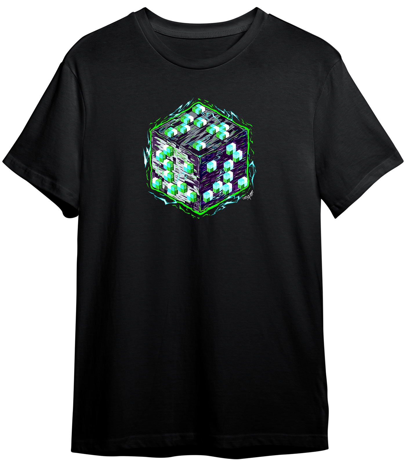 MINECRAFT BLOCKS ENERGY EMERALD | T-SHIRT UNISEX GARMENT-DYED HEAVYWEIGHT