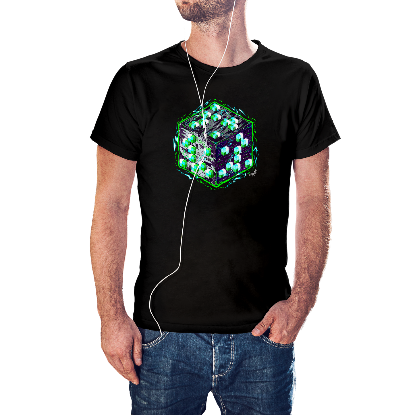 MINECRAFT BLOCKS ENERGY EMERALD | T-SHIRT UNISEX GARMENT-DYED HEAVYWEIGHT
