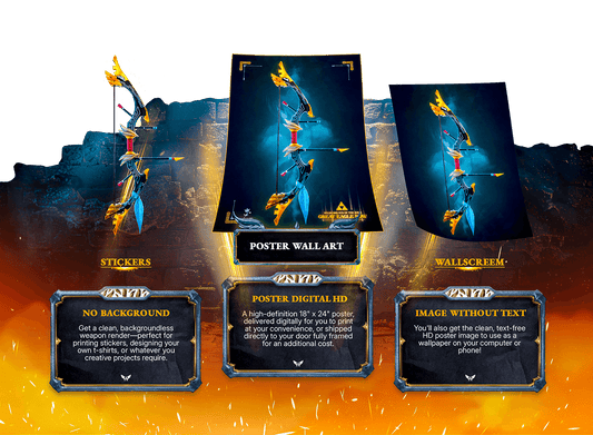 I will design a poster of fantastic Legendary Weapons