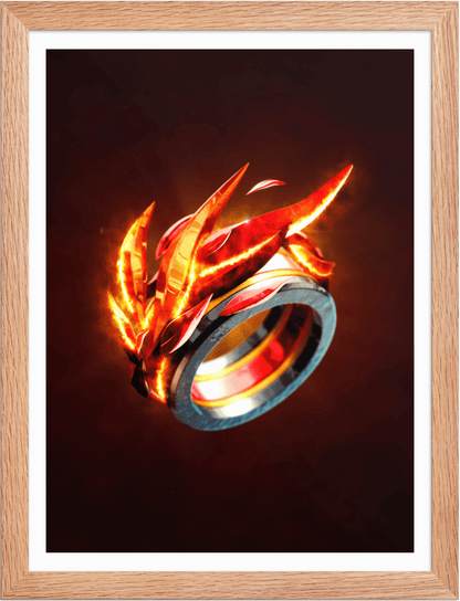 POSTER FANTASY MAGIC RINGS FIRE 3D