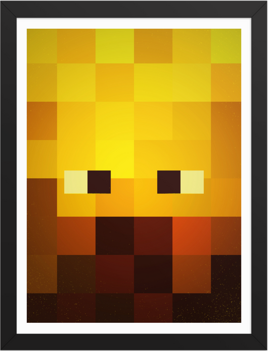 POSTER GAMES MINECRAFT FACE BLAZE ILLUSTRATION