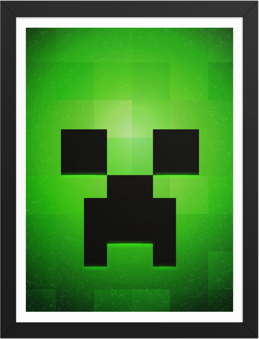 POSTER GAMES MINECRAFT FACE CREEPER ILLUSTRATION