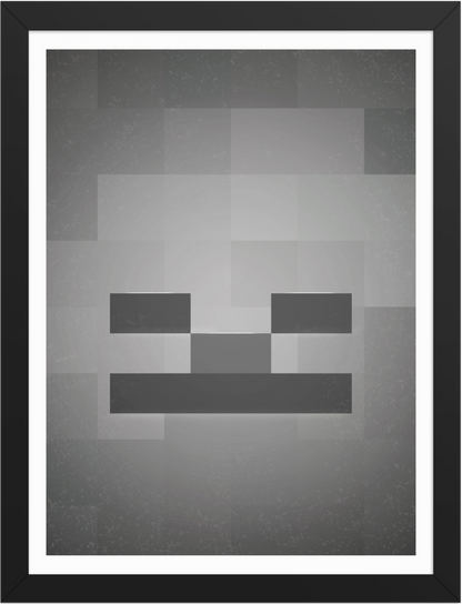 POSTER GAMES MINECRAFT FACE SKELETON ILLUSTRATION