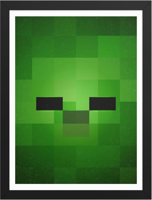 POSTER GAMES MINECRAFT FACE ZOMBIE ILLUSTRATION