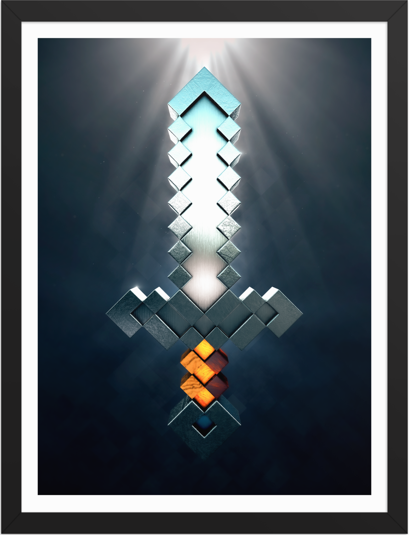 POSTER GAMES MINECRAFT SWORD IRON 3D